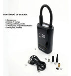 Inflador Compresor de Aire Portátil Inalámbrico Maneko para Auto, Moto y Bici con Powerbank y Luz LED