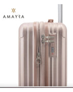 Valija Carry On Cabina Viaje 20 Pulgadas Abs Livana 4 Ruedas 360 Reforzada Amayra Color Oro Rosa Lisa