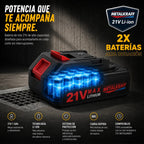 Motosierra Inalámbrica Metalkraff 21v - 2 Baterías 2 Cadenas