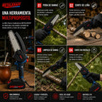 Motosierra Inalámbrica Metalkraff 21v - 2 Baterías 2 Cadenas